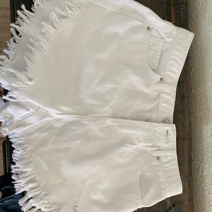 White high waisted shorts